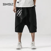 Shorts chinese masculinos estilo chinês, plus size, verão, moda masculina, estampa, hip hop, roupa de moletom, hip hop, algodão, linho, harlan 2024 - compre barato