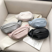 Casual Solid Color Chest Fanny Bag Fashion PU Leather Women's Waist Packs Portable Outdoor Sport Zipper Shoulder Crossbody Pouch 2024 - buy cheap