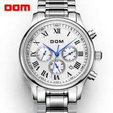 DOM-Reloj de acero inoxidable para hombre, accesorio masculino de pulsera resistente al agua con mecanismo automático, complemento mecánico de marca lujosa de negocios, M-56 2024 - compra barato