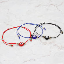 Pulsera de cuerda de amuletos de la suerte contra el mal de ojo para hombre y mujer, pulsera de cuerda negra, azul y roja, joyería, 1 ud. 2024 - compra barato