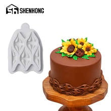 SHENHONG Fabric Sugar Craft Pastry Tray Fondant Dessert Border Decorating Tools Silicone Cake Molds Gumpaste Baking Mould 2024 - buy cheap