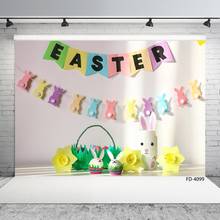 Photo Studio Props Easter Party Banner Rabbit Eggs Backgrounds Decor Baby Child Portrait Photography Backdrops Poster Photocall 2024 - buy cheap