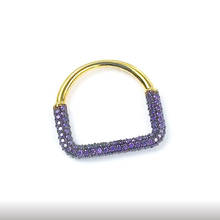 Anel de prata esterlina 925, anel retangular de prata esterlina amarela de ouro geométrico roxo e zircônia cúbica para mulheres, joias divertidas 2024 - compre barato