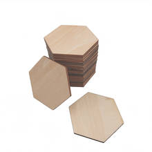 100pcs 90mm Unfinished Wood Hexagon Pieces Natural Wood Coasters Wooden Hexagon Cutouts for DIY Craft Home Decoration 2024 - buy cheap