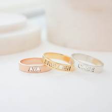 Personalized  Cut-out Style  Name Ring For Women Jewelry Custom Children Family Rings Stainless Steel Bague Femme Wedding Bijoux 2024 - buy cheap