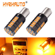 HYZHAUTO 2Pcs 1156 P21w Py21w LED Turn Signal Light No Hyper Flash Canbus Bulbs Amber/Yellow Ba15s Bau15s 3030 60SMD 12-24V 2024 - buy cheap