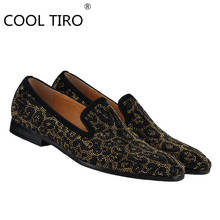 Cool Tiro Black suede Leopard Rhinestone Mens dress Loafers shoes Moccasins Evening formal prom Casual Flats Wedding dress shoes 2024 - buy cheap