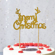 Decoração brilhante para festa com o natal, decoração de buzina em árvore de natal, rosa, ouro, sobremesa, cupcake e suprimentos de cozimento, diy 2024 - compre barato