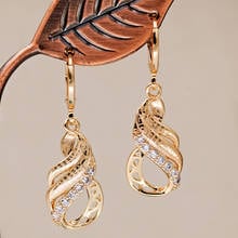 Bohemia fashion earrings dangle drop Earrings for Women's  Gold filled white stone zircon Gold Earrings Wedding Jewelry Gif 2024 - buy cheap