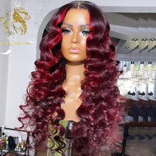 Бразильский парик Remy с детскими волосами, 13x4 волны, медовый цвет, кружевные передние человеческие волосы, парики с предварительно выщипанной линией волос 2024 - купить недорого