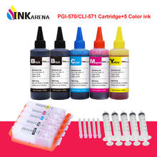 INKARENA 5×100ml Bottle Ink  + PGI-570 CLI-571 Refillable Ink For Canon PIXMA TS5050 TS5051 TS5053 TS5055 TS6050 TS6051 Printer 2024 - buy cheap