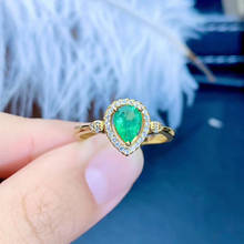 Anillo de Esmeralda 100% Natural y Real para mujer, anillos de compromiso de boda con piedras preciosas, joyería fina, regalo al por mayor 2024 - compra barato