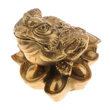 Brinquedo vintage de ouro toad de cobre feng shui, artesanato de rubi, moeda da sorte, miniatura, ornamento de riqueza, presentes de decoração da sorte 2024 - compre barato