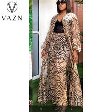 VAZN-traje de 3 piezas para mujer africana, Top elástico de gasa con estampado Digital, moda europea y americana, 2021 2024 - compra barato