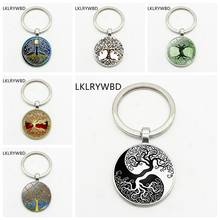 LKLRYWBD/árbol de la vida más vendido, llavero de moda, anillo, joyería, colgante, llavero de vidrio convexo 2024 - compra barato