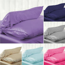 Solid Luxury Standard Silk Satin Pillowcase Bedding Pillowcase Smooth Home textiles 1PC 51*76cm 2024 - buy cheap