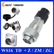 Weipu-conector hembra para manguera de plástico, conector Original WS16 TD + ZG ZM Z 2, 3, 4, 5, 7, 9, 10 pines, macho, brida cuadrada, trasero, 2 agujeros 2024 - compra barato