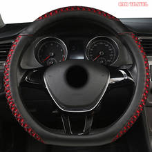 CAR TRAVEL Leather Car Steering Wheel Cover For Hyundai i20 i30 i40 Tucson Solaris ix35 Creta Santa fe Kona Elantra 2024 - buy cheap