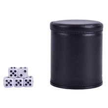 2020 Foreign Trade PU Leather Flannel Mute Dice Cup Bar Game Supplies 2024 - buy cheap