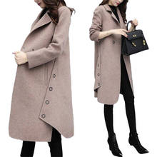 2021 New Autumn Winter Coat Women High Quality Wool Blend Cardigan Jacket Coat Oversize Long Trench Coat Outwear Wool Coat Women 2024 - buy cheap