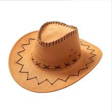 WZCX Fashion Solid Color Streak Unisex Summer Cowboy Hat Casual Tide Wide Brim Vintage Simple Sun Hat Adult Cap 2024 - buy cheap