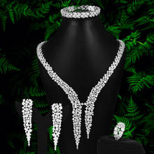 GODKI-Conjuntos de joyas geométricas de lujo para mujer, joyería nupcial Africana india, circón cúbico, CZ, moda elegante, 4 Uds. 2024 - compra barato