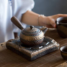 Ручная работа, керамическая печь, запеченный чайник, заварочный чайный горшок, один чайный горшок с боковой ручкой, чайник, чайный горшок, китайский керамический чайный горшок 2024 - купить недорого