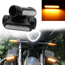 Par de intermitentes LED de conducción para motocicleta Harley Touring, luz blanca y ámbar para Victory, ''1,25, 32MM 2024 - compra barato