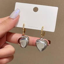Luxury Metal Heart Pendant Hoop Earrings For Women 2021 New Charm Prevent Allergy Earrings Jewelry Party Accessories Gifts 2024 - buy cheap