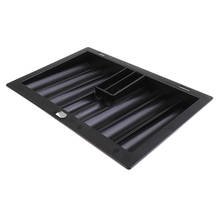 Recipiente acrílico da bandeja da microplaqueta do pôquer com 2 entalhes centrais 37.5x25.2cm preto 2024 - compre barato