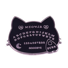Tablero de Ouija de gato negro, alfiler esmaltado, broche de bruja, mago, magia, accesorio de adivinación lindo 2024 - compra barato