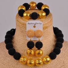 Collar de perlas de imitación negras para boda de Nigeria, joyería africana, accesorios de disfraz para fiesta de cumpleaños, conjunto de joyas, AZ-35 2024 - compra barato