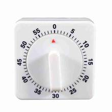 1pc 60 Minutes Kitchen Timer Count Down Alarm Reminder White Square Mechanical Timer For Kitchen 6*6*3.5cm 2024 - buy cheap