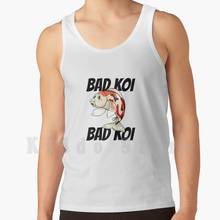 Bad Koi-camisetas sin mangas, chaleco 100% algodón para baño, comida para peces Koi, comida Koi japonesa Koi, comida Koi en el estanque del jardín, carpa Koi 2024 - compra barato