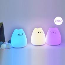 Colorful Night Light Animal Cat Silicone Soft Cartoon Baby Child Nursery Lamp Children Gift Touch Sensor Colorful Bedroom Lamp 2024 - buy cheap