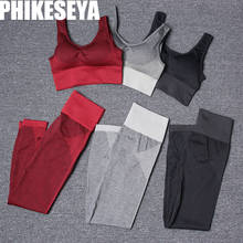 Correndo sui conjunto de esportes 2 peça vermelho feminino yoga conjunto de cintura alta esportes leggings esporte sutiã roupas ginásio conjunto treino esporte terno feminino 2024 - compre barato