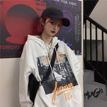 Hip-hop coréia ins harajuku funeral streetwear bf impressão com capuz moletom unissex moda oversize solto casual moletom feminino 2024 - compre barato