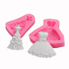 New Skirt Princess Dress Shape Cake Mold Silicone Fondant Cake Decorating Tools Wedding Dress Silicone Chocolate Mold 2024 - buy cheap