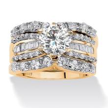 Anéis de moda para as mulheres de luxo brilhante zircão anel de noivado de casamento nupcial das senhoras cor de ouro anel dedo festa jóias presente 2024 - compre barato
