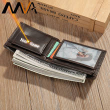 MVA-cartera de piel auténtica para hombre, billetera pequeña con grabado, a la moda, con bolsillo para monedas, monedero corto para tarjetas, 7328 2024 - compra barato