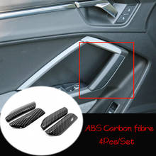 Abs fosco/fibra de carbono para audi q3 2019 2020 acessórios lhd porta do carro interior braço tira decorativa capa trims estilo do carro 2024 - compre barato