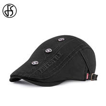 FS boinas negras Vintage gorras planas clásicas para hombres y mujeres invierno transpirable al aire libre de algodón Casual pico gorra 2019 boina Homme 2024 - compra barato