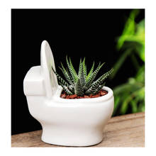 Maceta de cerámica blanca para baño, maceta de diseño creativo DIY para plantas suculentas, jardinería, maceta pequeña y la Oficina para el hogar, regalo 2024 - compra barato
