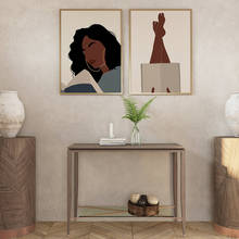 Libro de lectura de chica de África nórdica, póster de mujer negra e impresión de arte abstracto, pintura en lienzo, imágenes de pared para decoración de sala de estar 2024 - compra barato