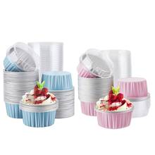 100Pcs 5Oz 125Ml Disposable Cake Baking Cups Muffin Liners Cups with Lids Aluminum Foil Cupcake Baking Cups 2024 - buy cheap