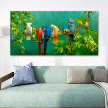 Pintura em tela sem moldura reliabli, cartazes coloridos de pássaro, arte para decoração de parede da sala 2024 - compre barato