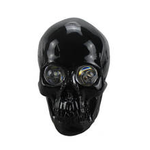 Glossy Black Skull LED Headlight Lamp Motorcycle Handmade Head Light For Harley Honda Kawasaki Yamaha Suzuki Chopper Touring 2024 - buy cheap