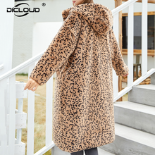 Long Oversized Leopard Hooded Faux Fur Coat Women Winter Thicken Warm Overcoat Luxury Street Fashion Rabbit Fur Jacket Outerwear 2024 - buy cheap