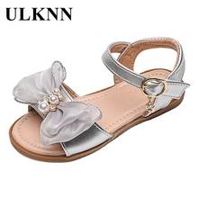 ULKNN Girl's Bow Sandals Kids Shoes Summer 2021 Fashion Pupil Princess Shoes Kid's Cuhk Roma Children Sandals 2024 - buy cheap