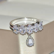 Colgante delicado para mujer, anillo de plata de circonita cúbica AAA, cristal creativo, regalo de compromiso de boda, joyería para mujer 2024 - compra barato
